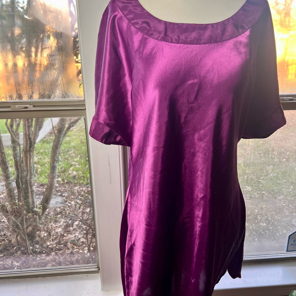 Victoria's Secret Gold Label Vintage Satin Deep Burgundy Satin Gown size M L